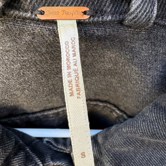 Free People Rumors Washed Black Denim Jacket, Size Small - Picture 4 of 4